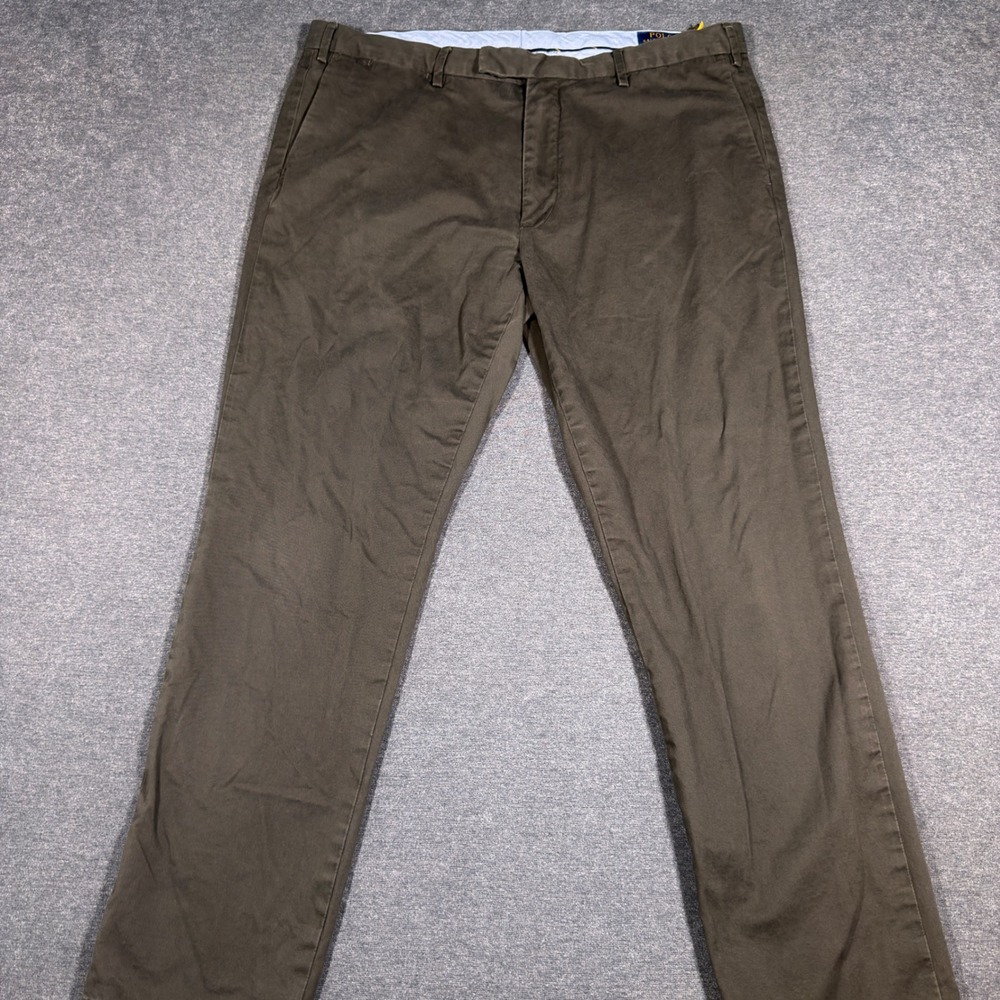 Polo Ralph Lauren Pants Mens 38x31 Brown Slim Stretch Chino Casual Trousers